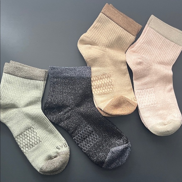 Bombas Sparkle Modern Rib Quarter Sock 4-Pack - Picture 2 of 5
